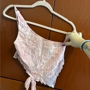 Lucy in the Sky Blush Lace Top